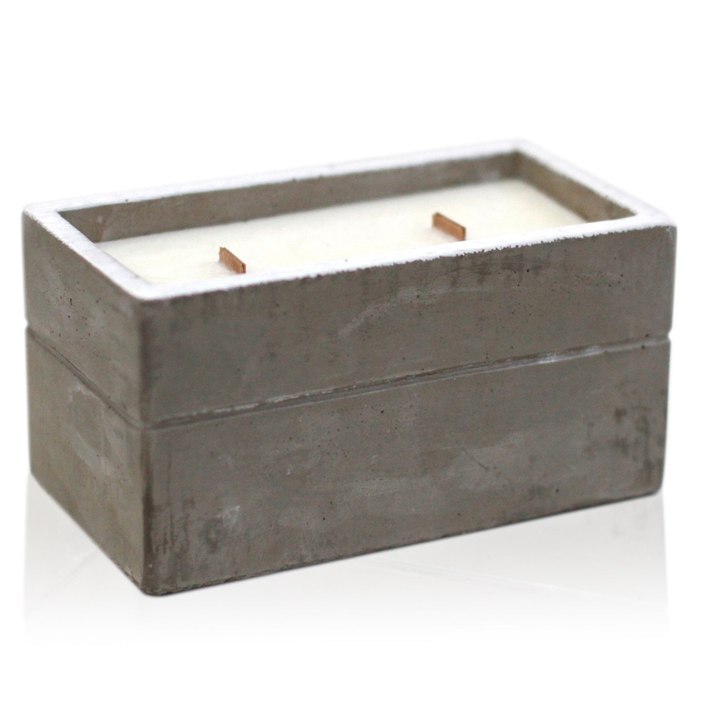 Large Concrete Soy Woodwick Candle  - Clove & Dark Sandal