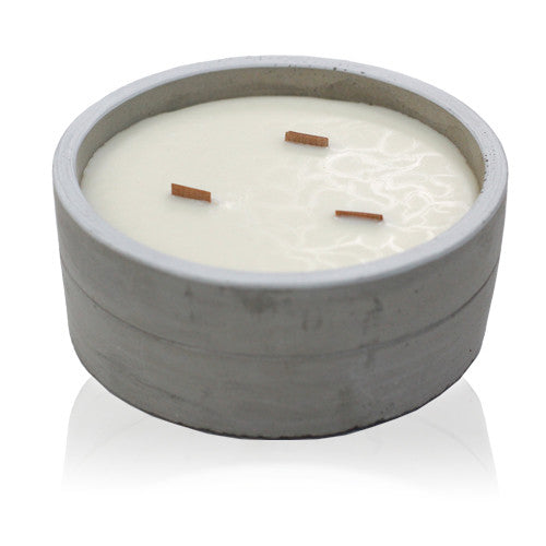 Large Concrete Soy Woodwick Candle - Crushed Vanilla & Orange