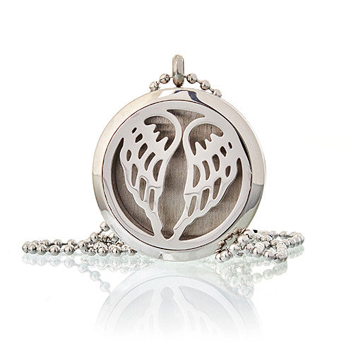 Aromatherapy Jewellery Necklace - Angel Wings 30mm