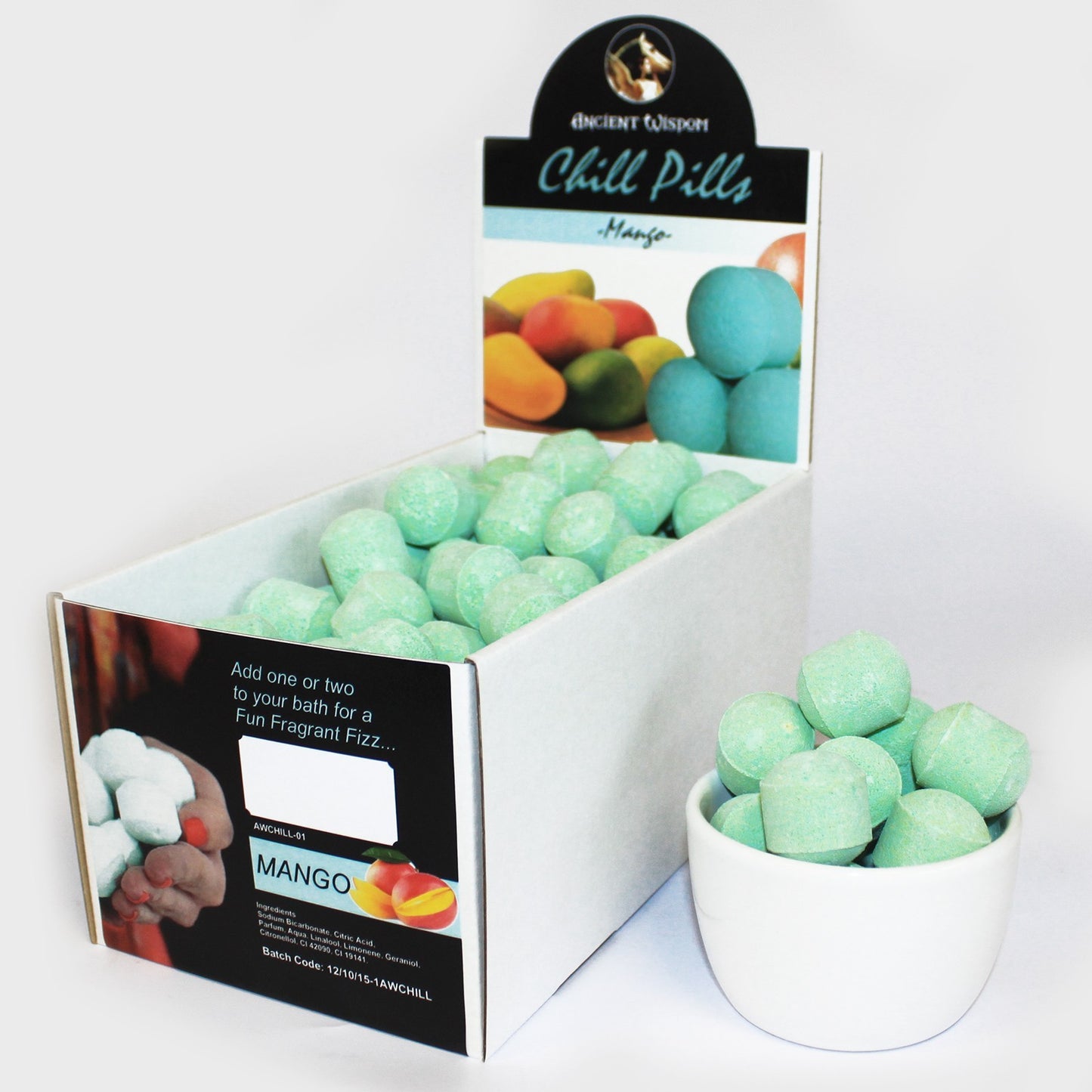 1.3Kg Box of Chill Pill Bath Bombs - Mango