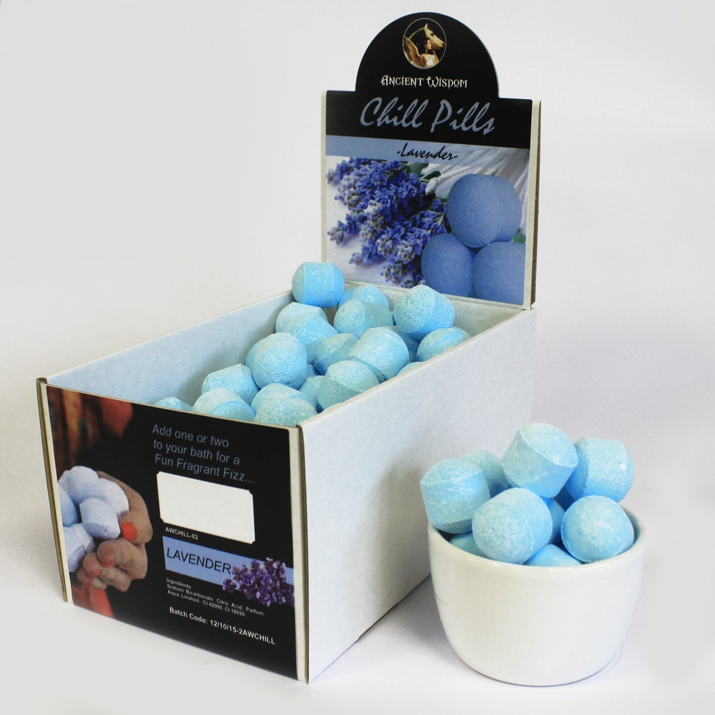 1.3Kg Box of Chill Pill Bath Bombs - Lavender