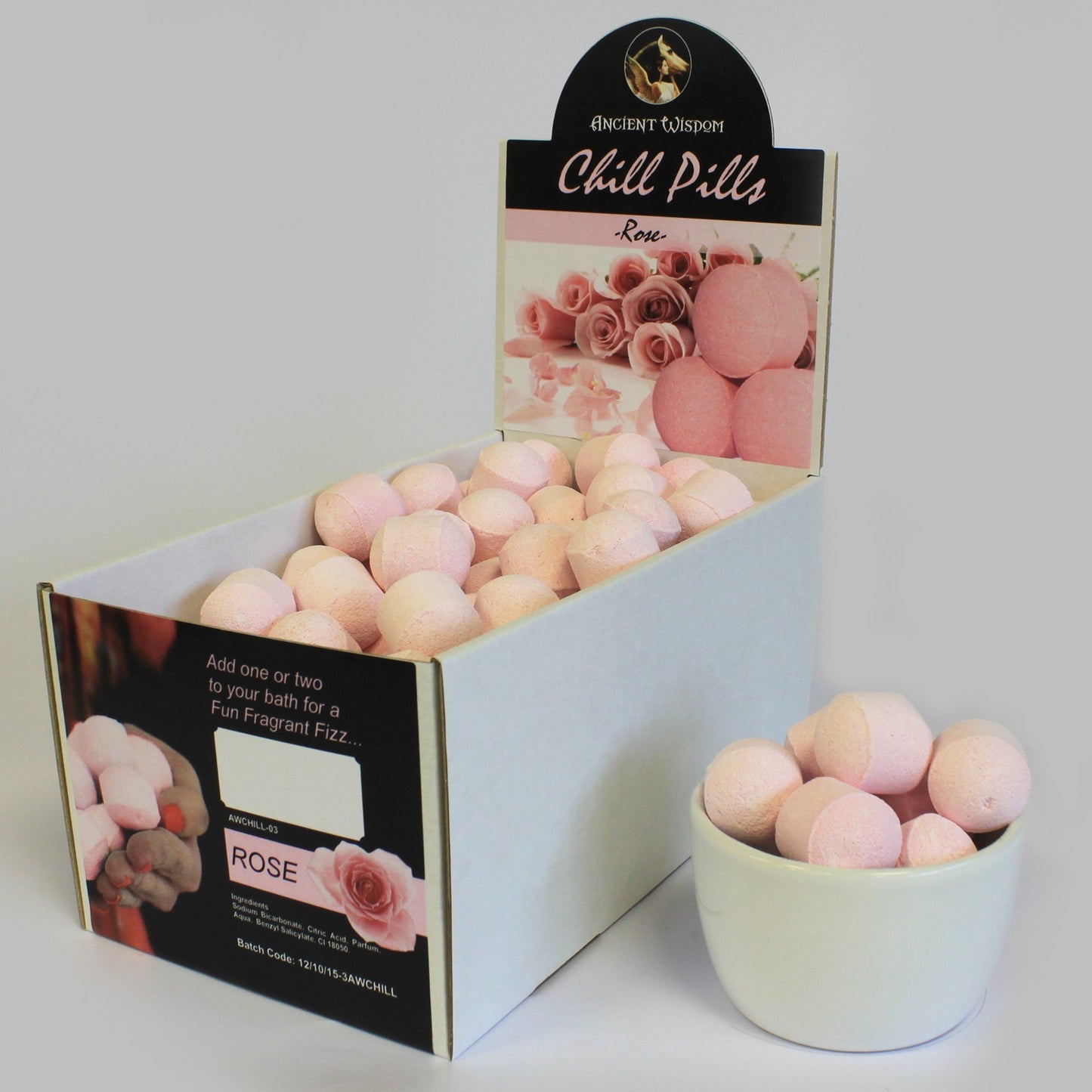 1.3Kg Box of Chill Pill Bath Bombs - Rose