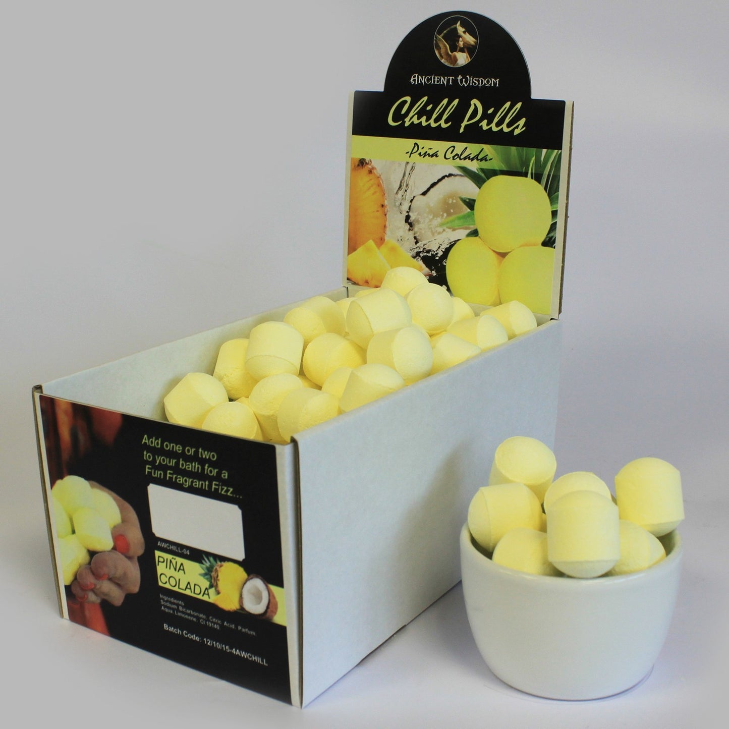 1.3Kg Box of Chill Pill Bath Bombs - Pinacolada