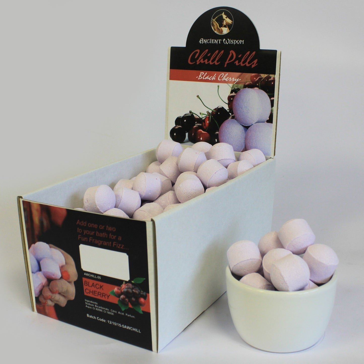 1.3Kg Box of Chill Pill Bath Bombs - Black Cherry