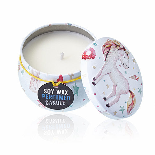 Art Tin Candle - Unicorns