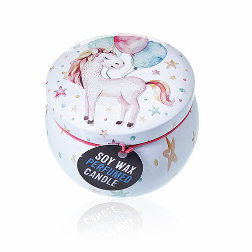 Art Tin Candle - Unicorns