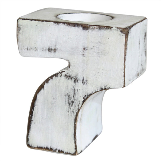 Wooden Birthday Number Tealight Holder - No.7