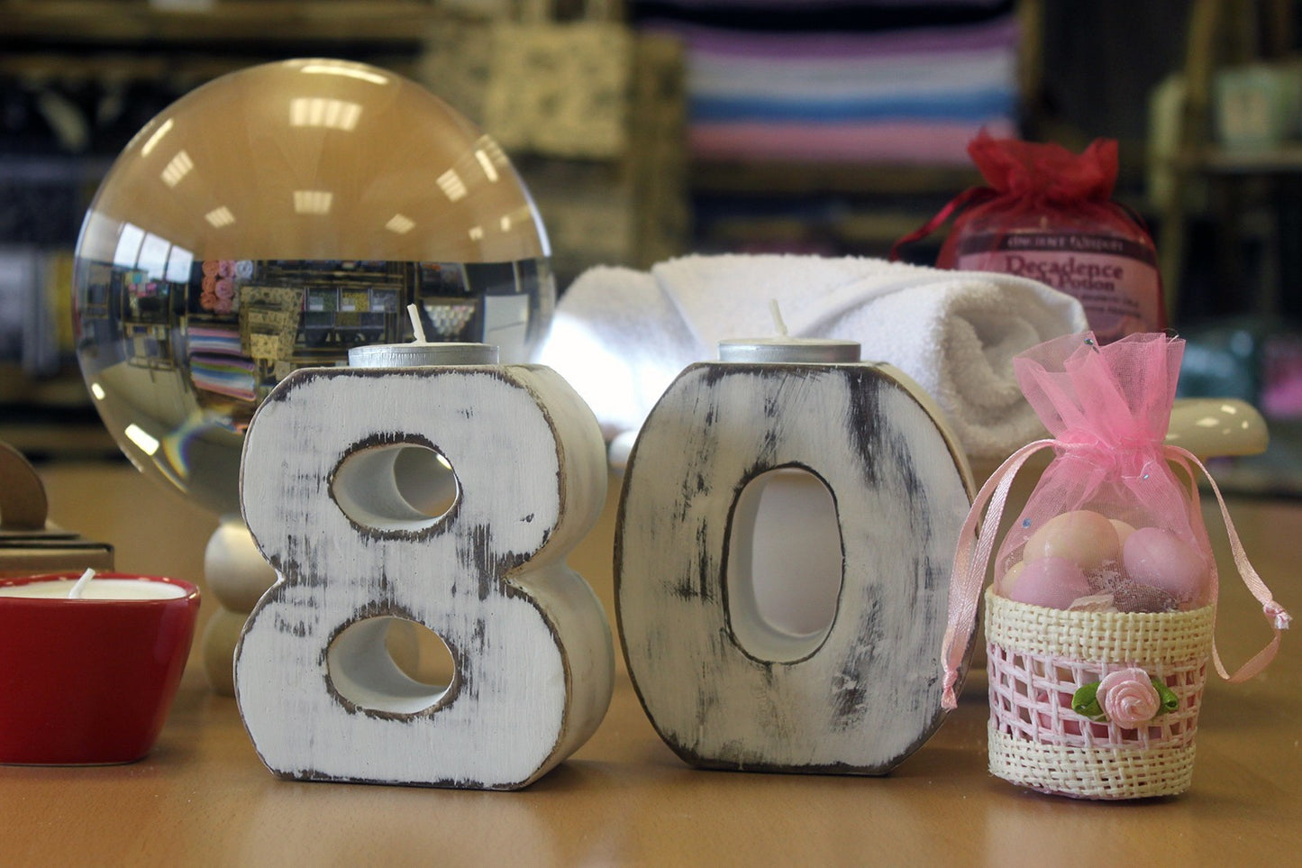 Wooden Birthday Number Tealight Holder - No.8