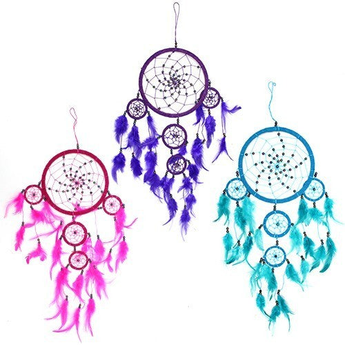 Bali Dreamcatcher - Large Round - Available in Pink, Purple & Turqoise