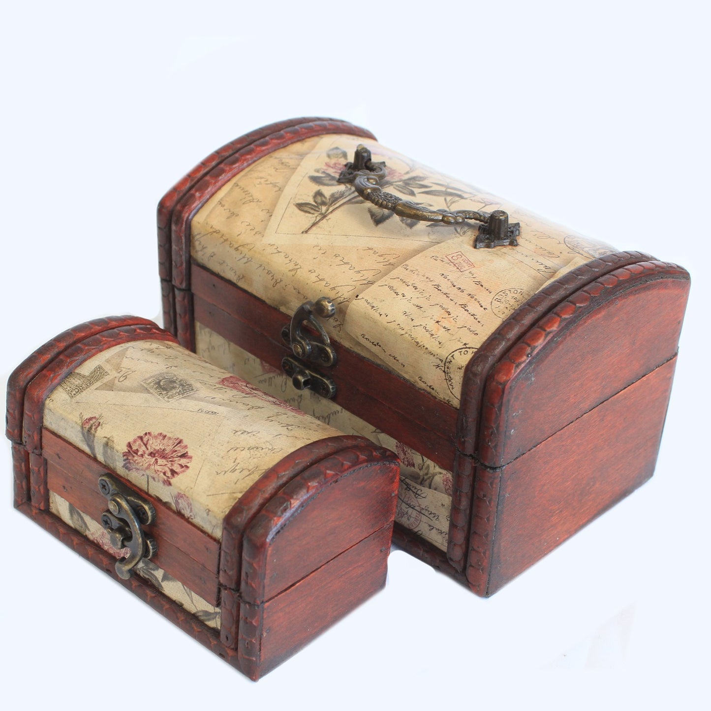 Sets of 2 Colonial Boxes - Rose Design