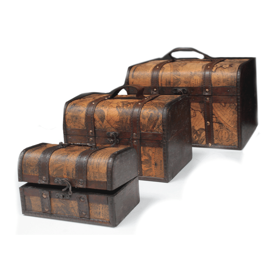 Old Map Chest - Set of 3