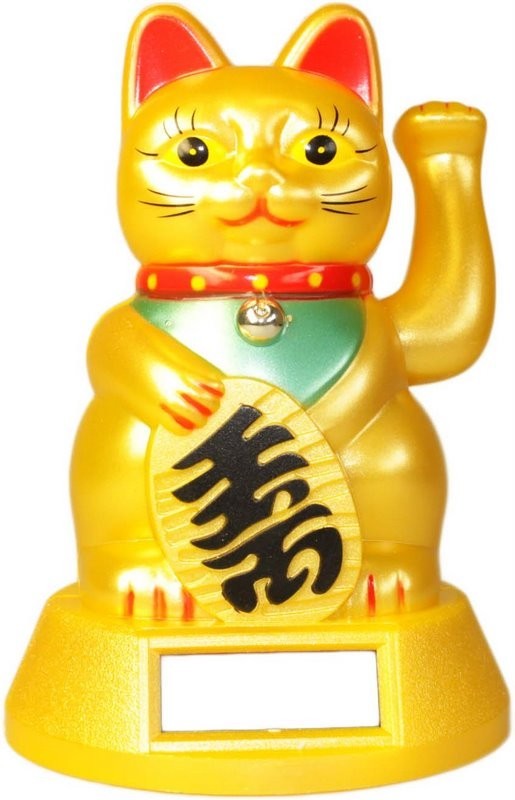 Shimmering Gold Money Cat (Solar Powered)