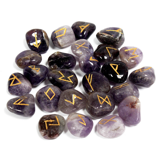 Indian Runes in Pouch - Amethyst