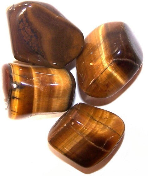 Pack of 24 L Tumble Stones - Tiger Eye - Gold