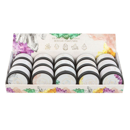 Rose & Eucalyptus Tin Candle with Rose Quartz Crystals - 8cm