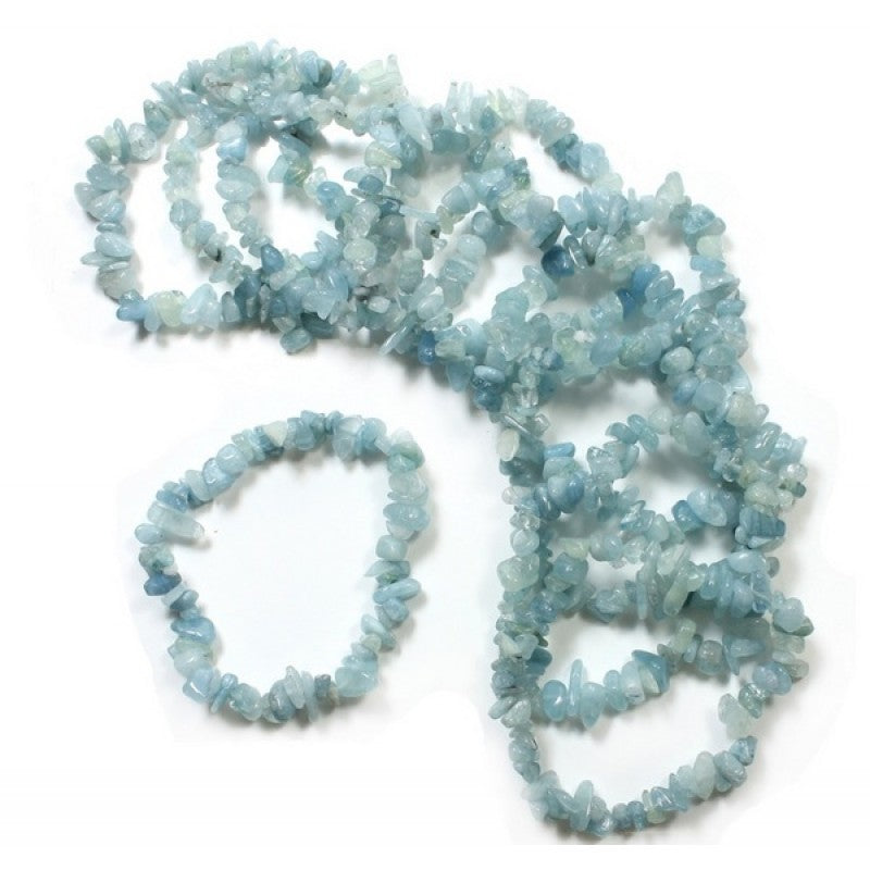 Aquamarine Crystal Chip Bracelet