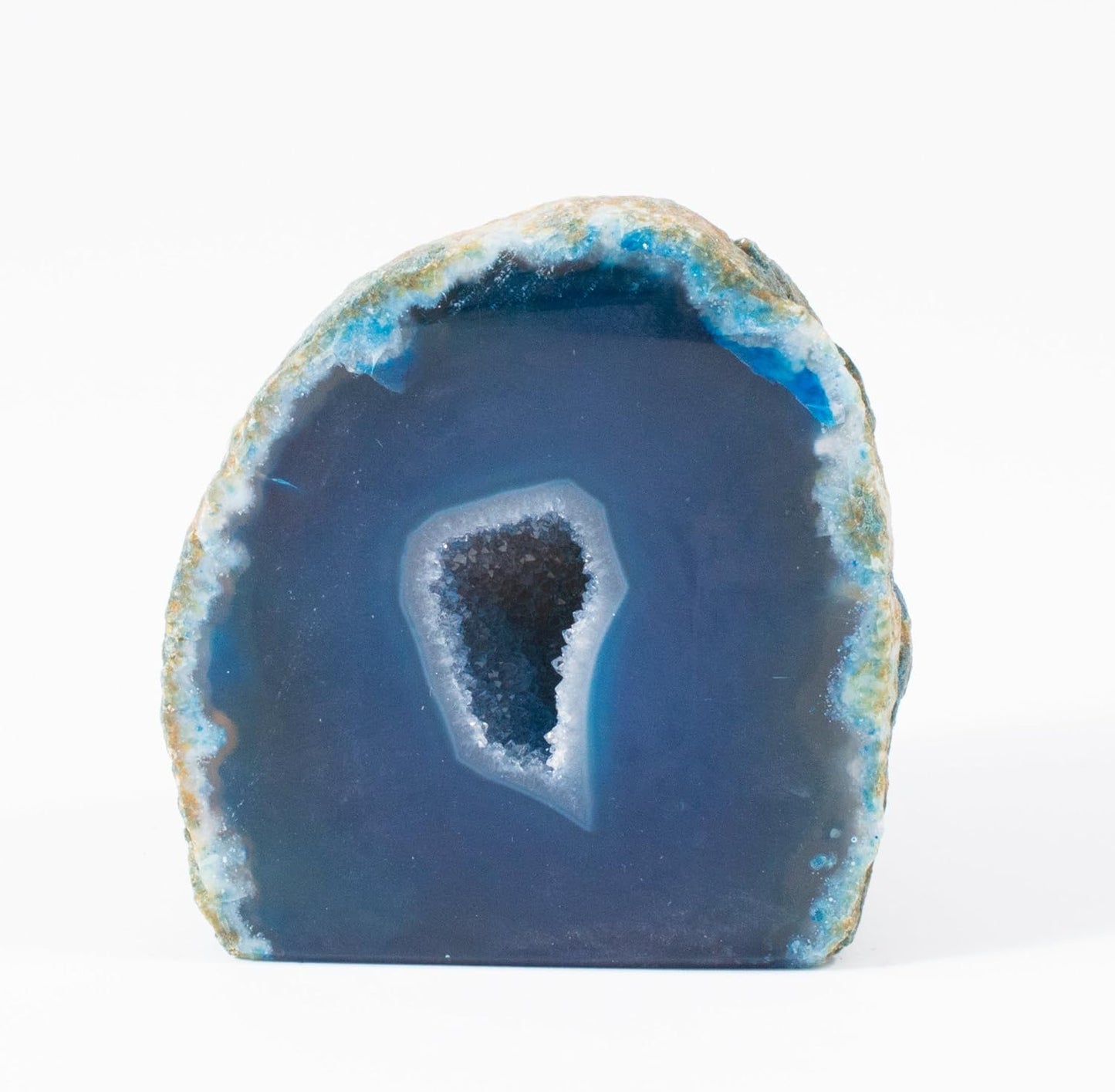 Polished Blue Agate Geode