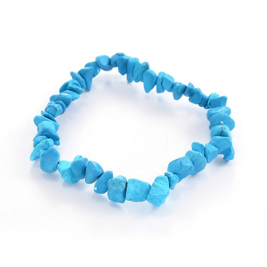 Blue Howlite Crystal Chip Bracelet