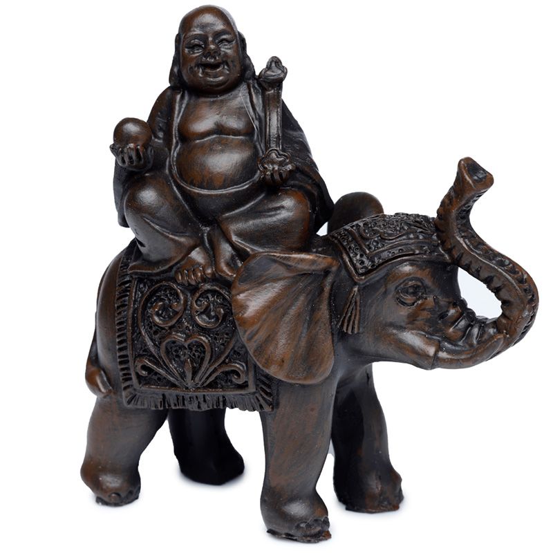 Lucky Buddah on Elephant Figurine