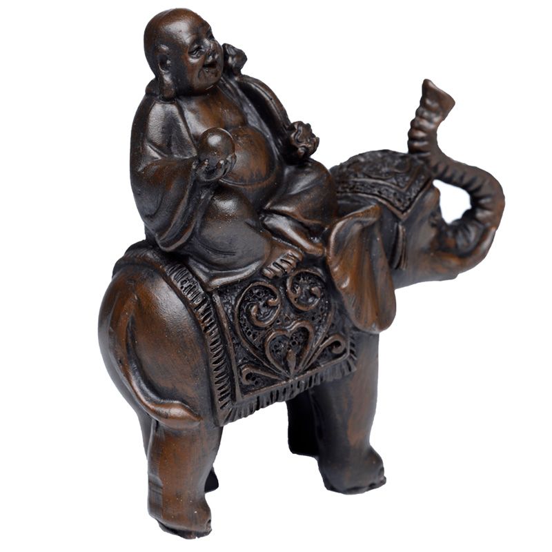 Lucky Buddah on Elephant Figurine