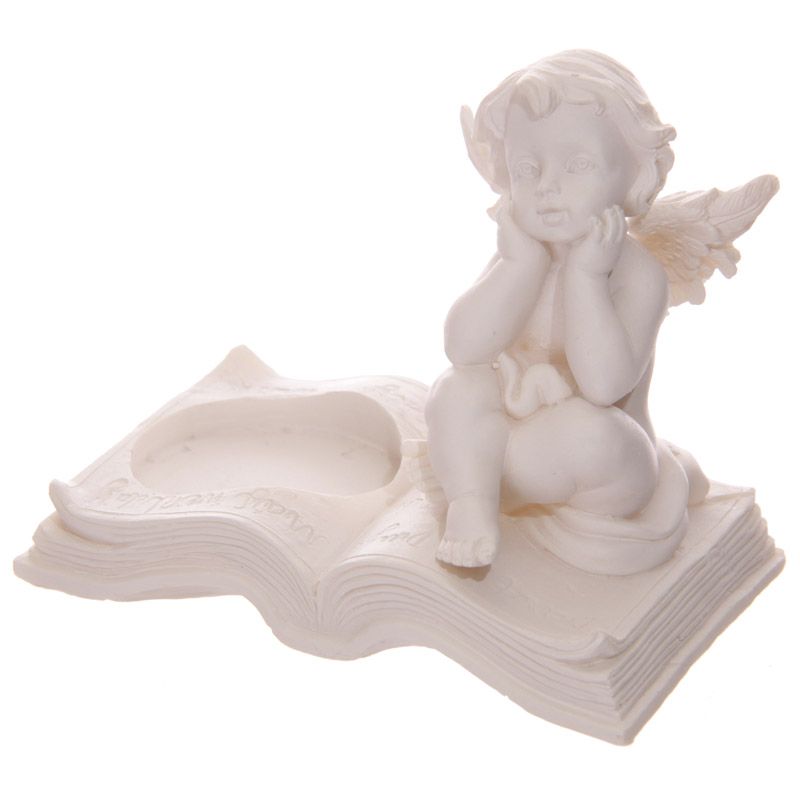 Cherub & Book Tea-Light Holder