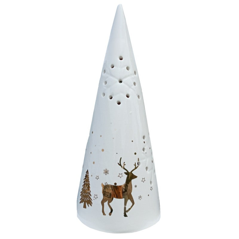 Ceramic Cone LED Christmas Ornament - 2 Sizes Available