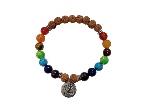 Chakra Ball Bracelet with Fig Beads