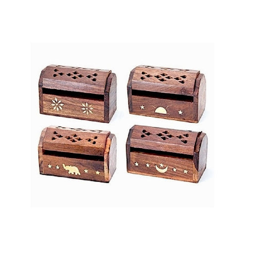 Wooden Chest Incense Cone Burner