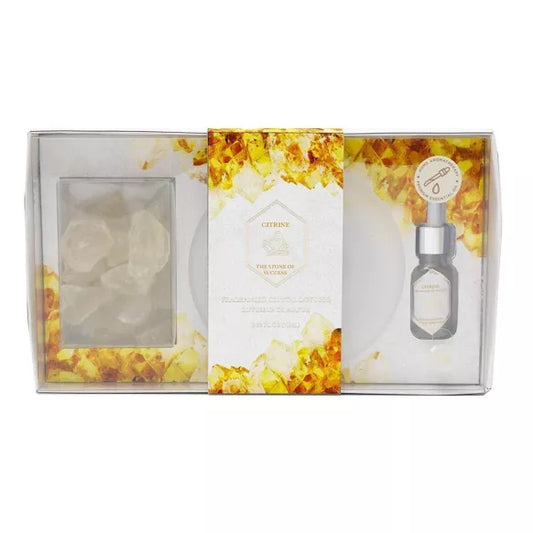 Yellow Citrine Oil Diffuser set with Tray (Summer Garden)