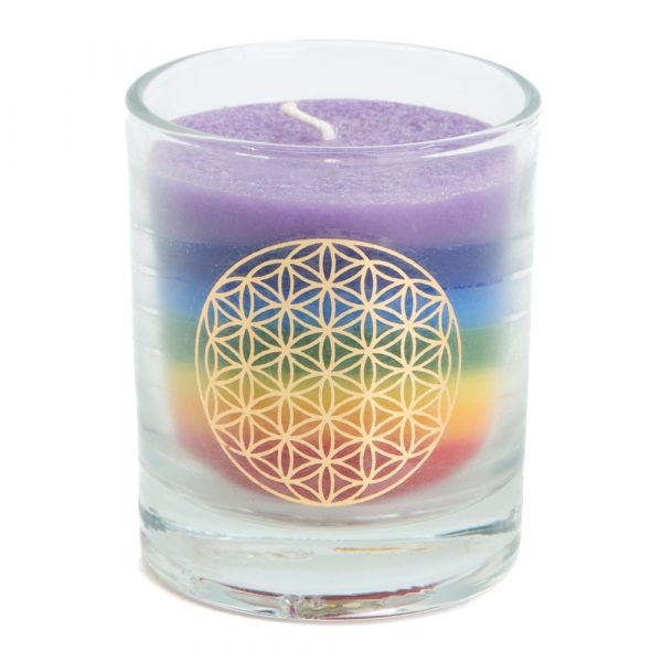 Flower of Life 7 Chakra Candle - FairTrade