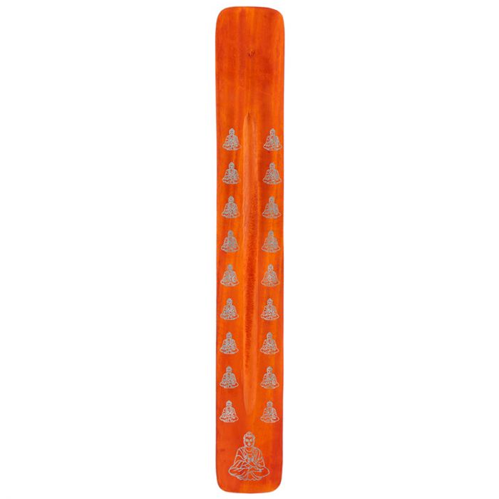 Buddha Style Wooden Incense Ash Catcher - Orange