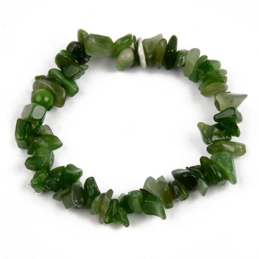 Nephrite Jade Crystal Chip Bracelet