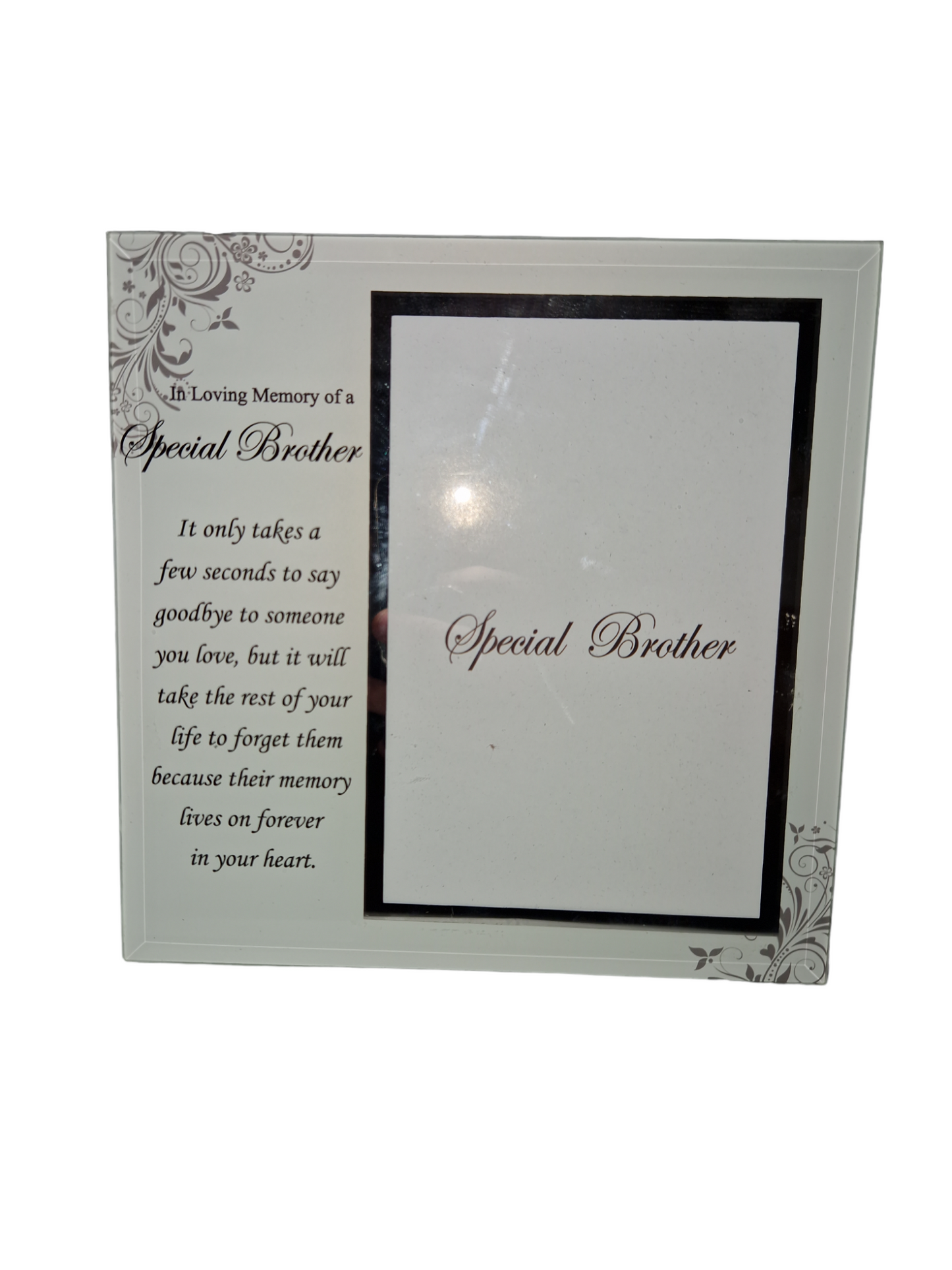 Memorial Glass Frame with Inscription (Special Brother)