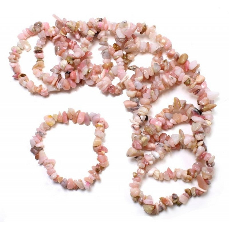 Pink Opal Crystal Chip Bracelet