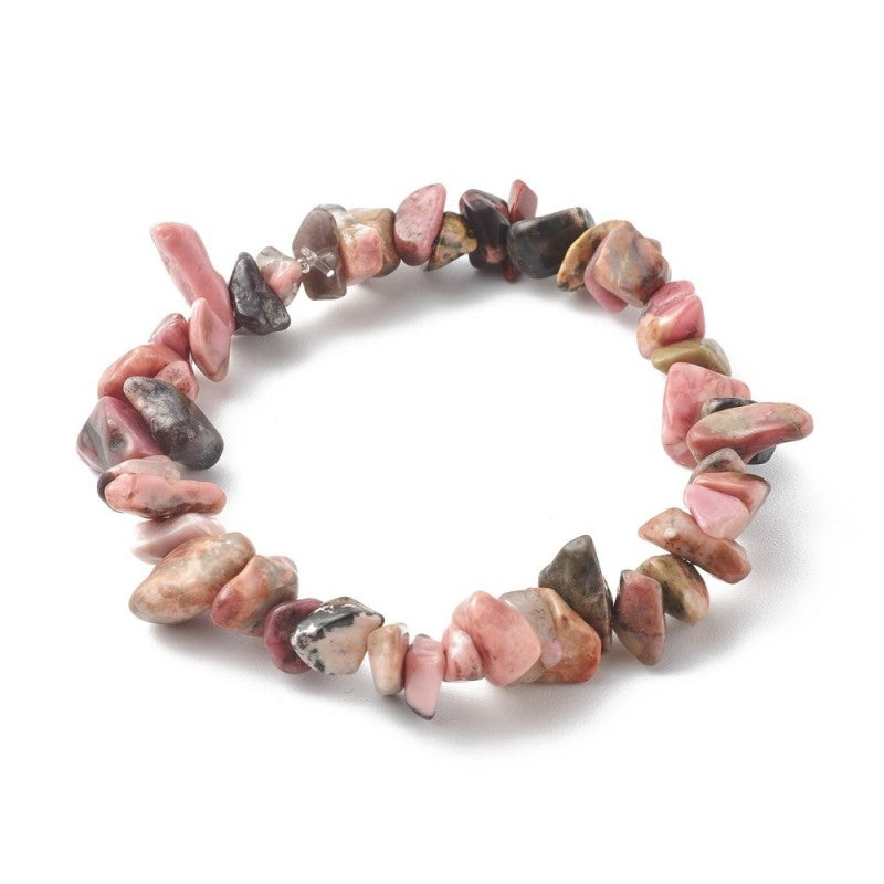 Rhodonite Crystal Chip Bracelet