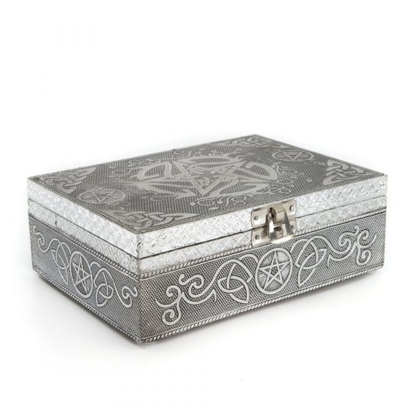 Pentagram Styled Oracle Card Box (Silver)