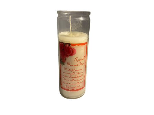 Special Mum & Dad Memorial Candle