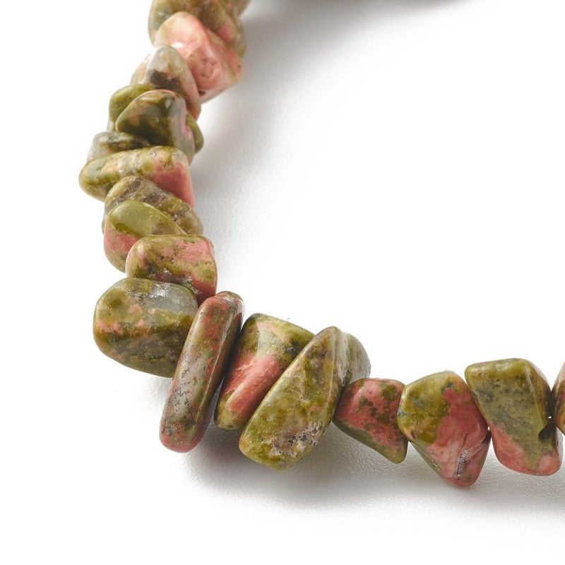 Unakite Crystal Chip Bracelet