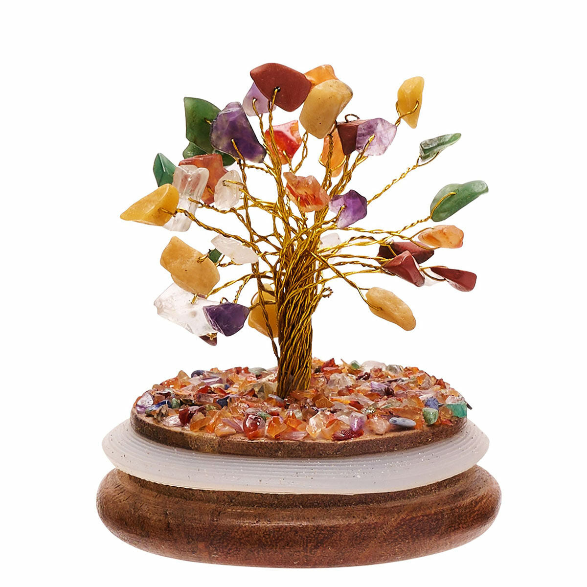 Gemstone Wish Tree in Glass Cloche