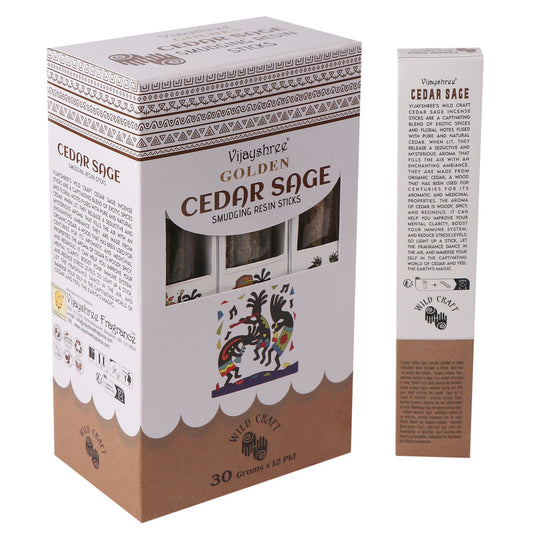 Golden Cedar Sage Smudging Resin Incense Sticks