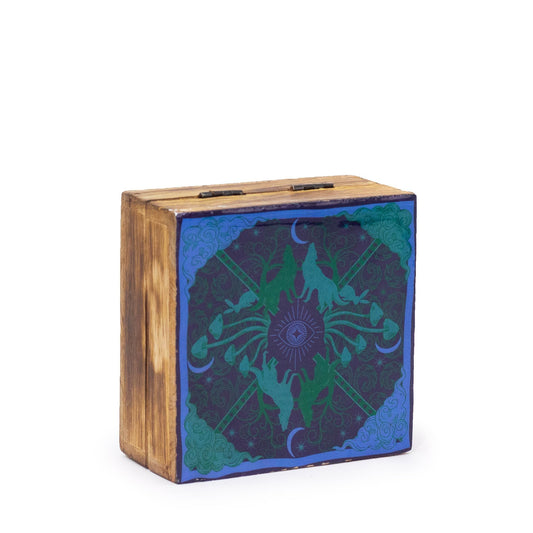 Small Enameled Square Box 10x10x4.2cm