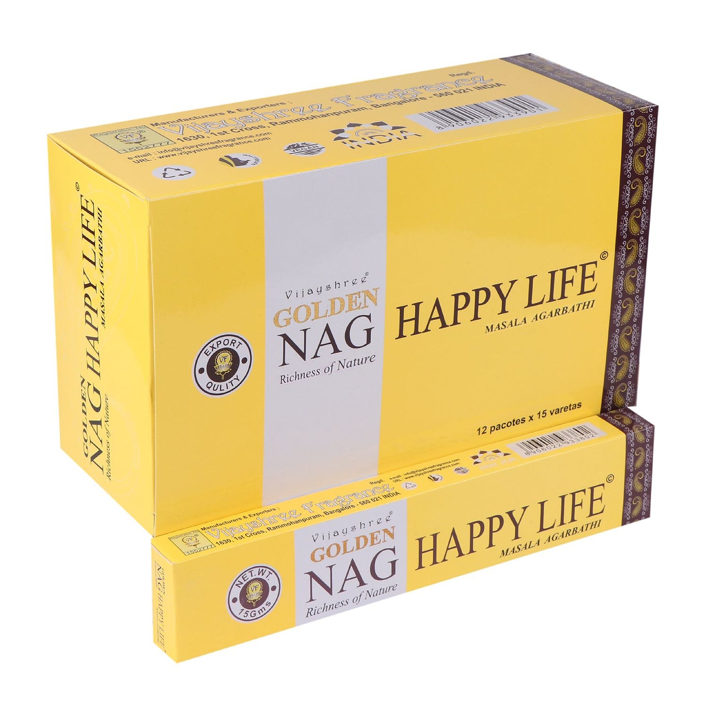 Golden Nag Incense Sticks - Happy Life
