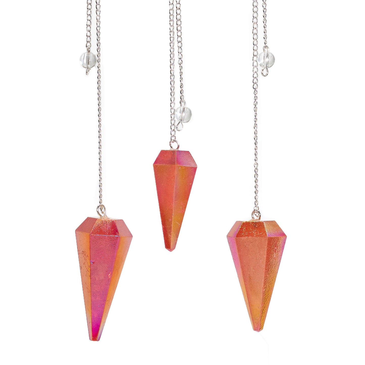 Aurora Crystal Six Sided Pendulum - Peach - 4cm