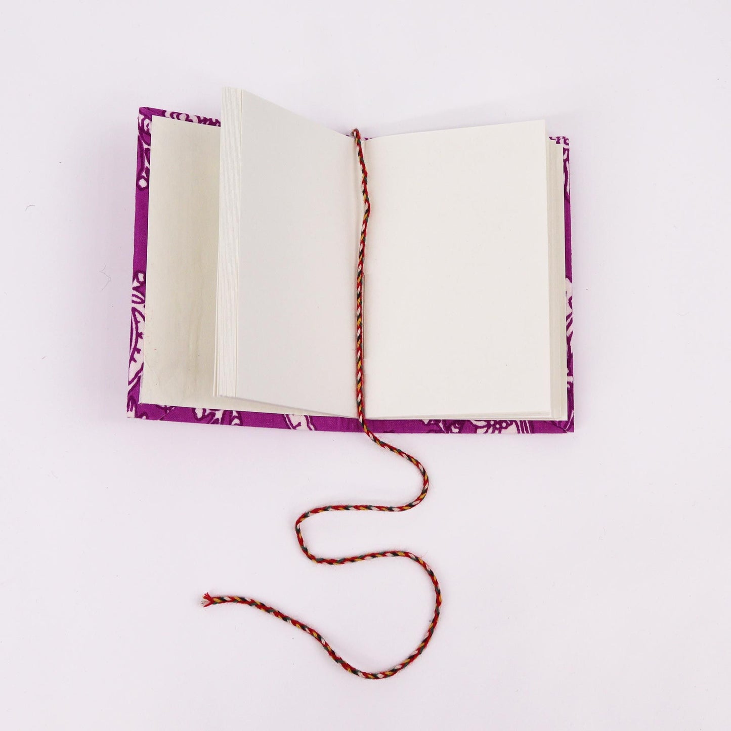 Floral Print Cotton Bound Notebooks 7x10cm - Burgundy Floral