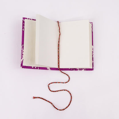 Floral Print Cotton Bound Notebooks 7x10cm - Antique Fuchsia