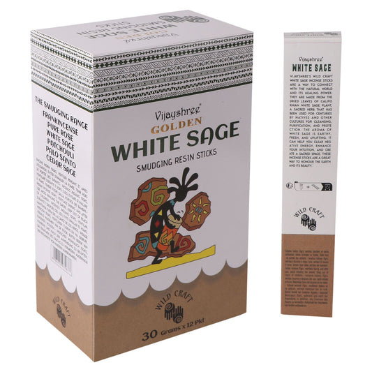 Golden White Sage Smudging Resin Incense Sticks