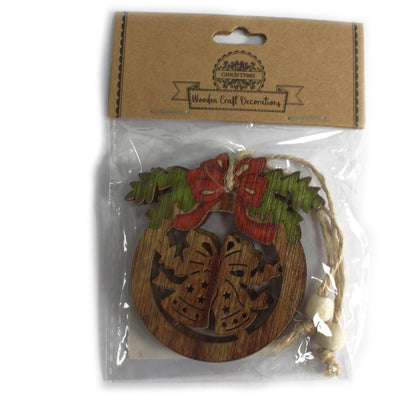 Christmas Wooden Craft Decoration - Snowflake & Snowman (Pack of 2)