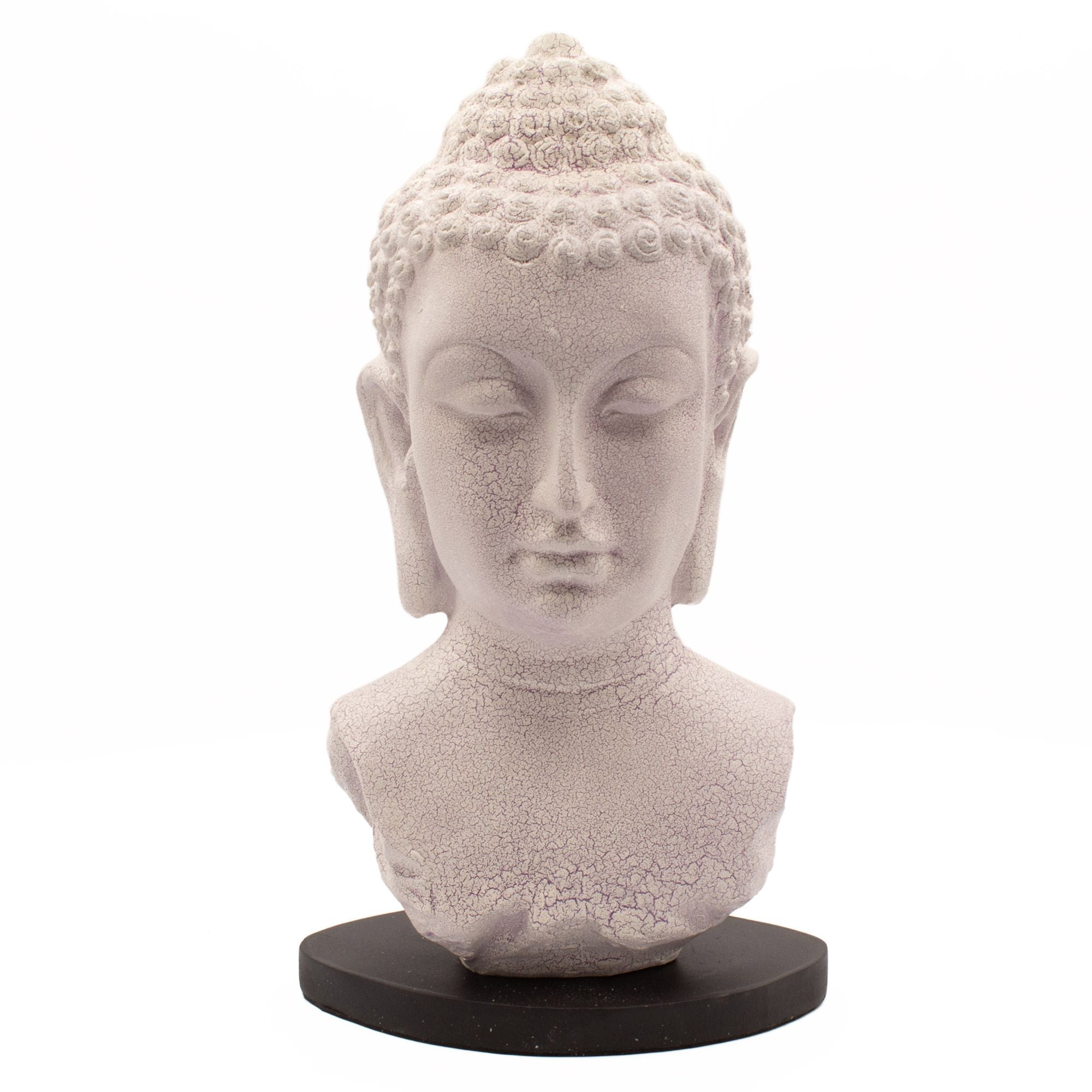 Buddha Bust Lamp Lavender Crackle - Oval Stand