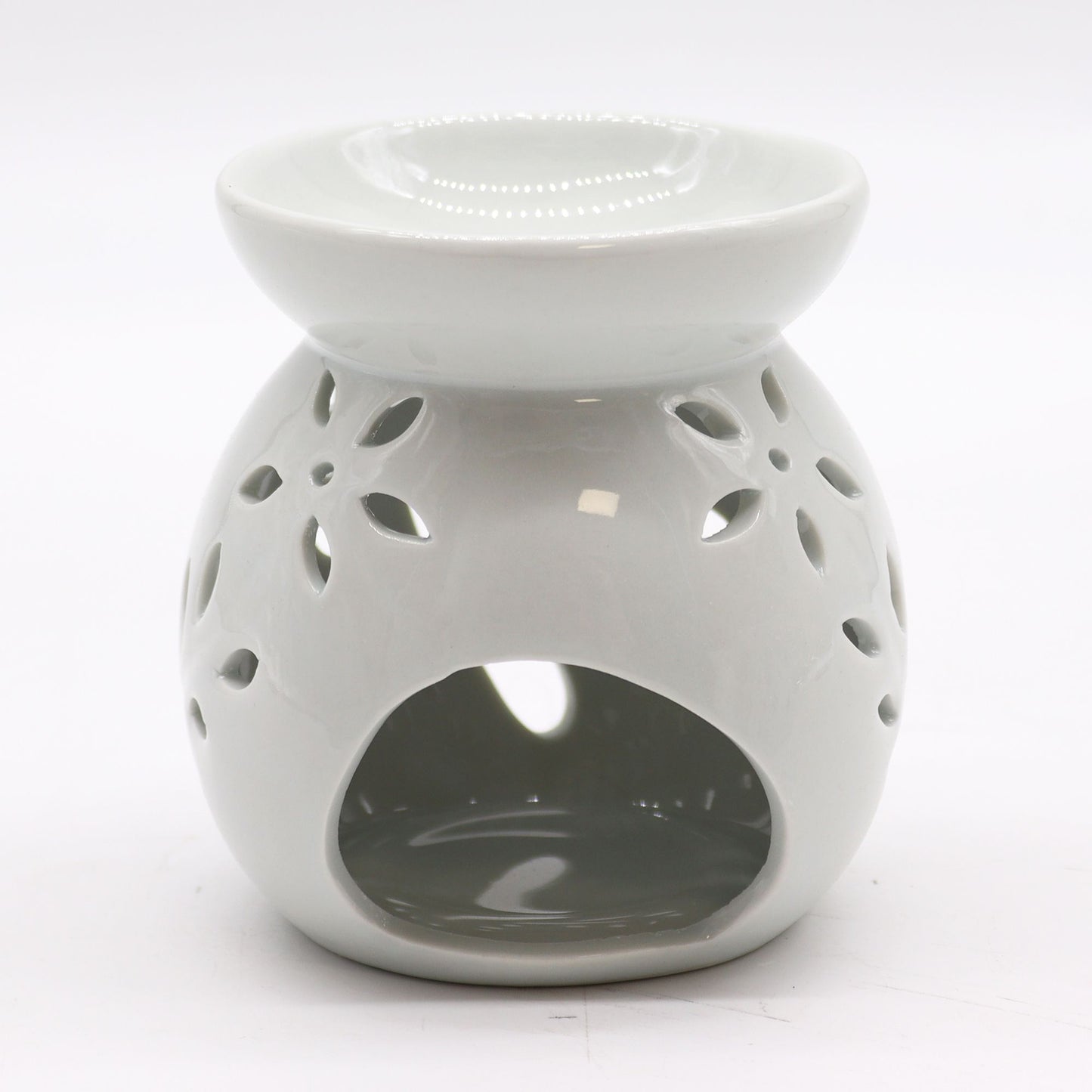 Large Classic White Oil Burner - Tree Cut-out