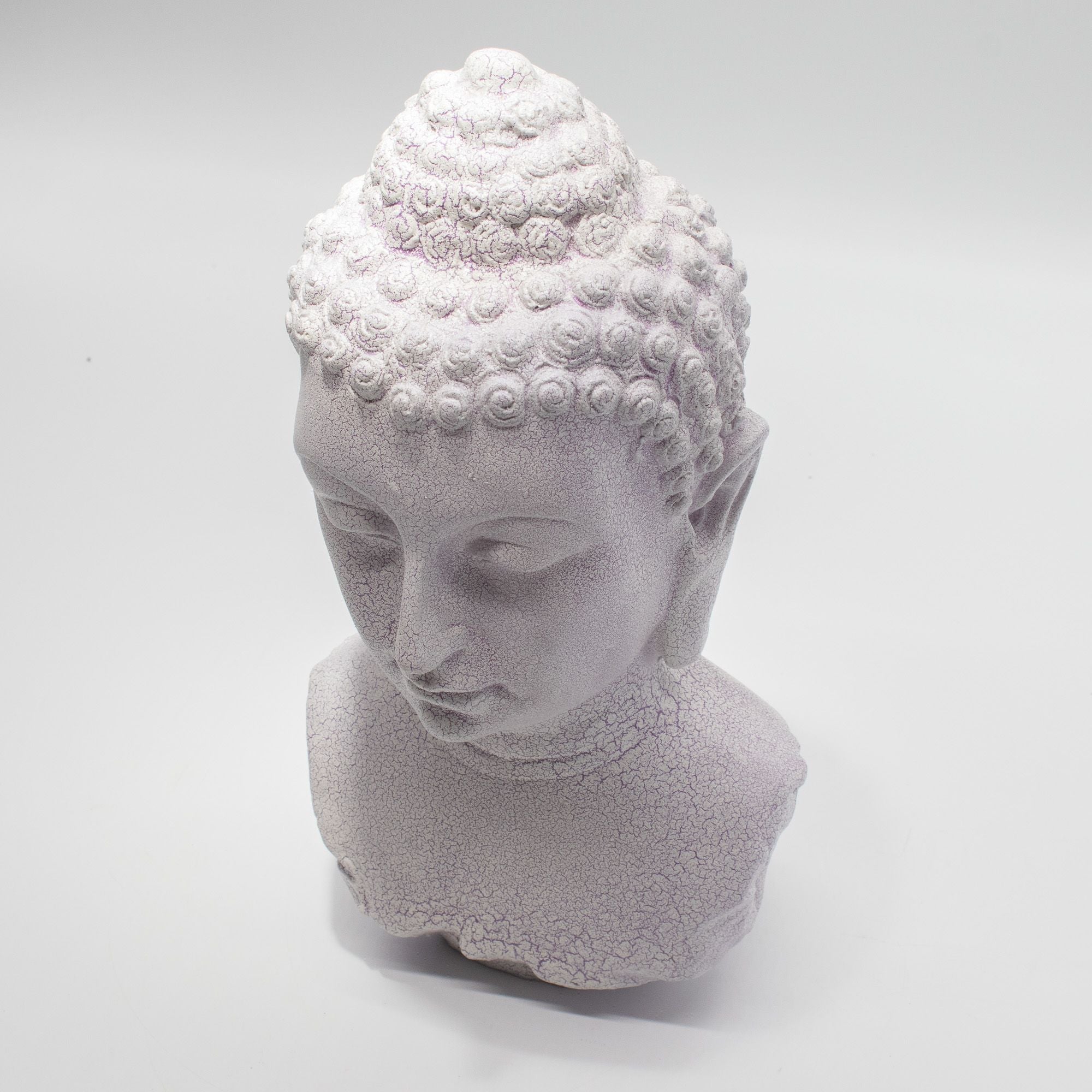Buddha Bust Lamp Lavender Crackle - Oval Stand